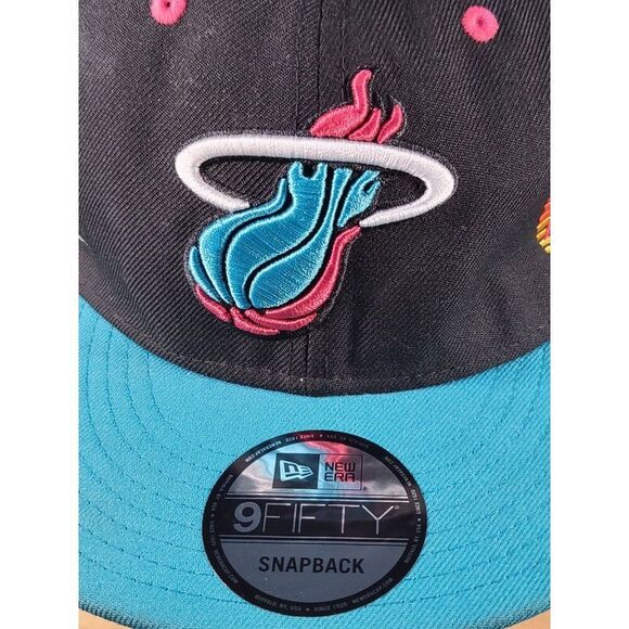 Miami Heat NBA Snapback Hat New Era 9Fifty Graphic Print Basketball Sportswear - Picture 2 of 9